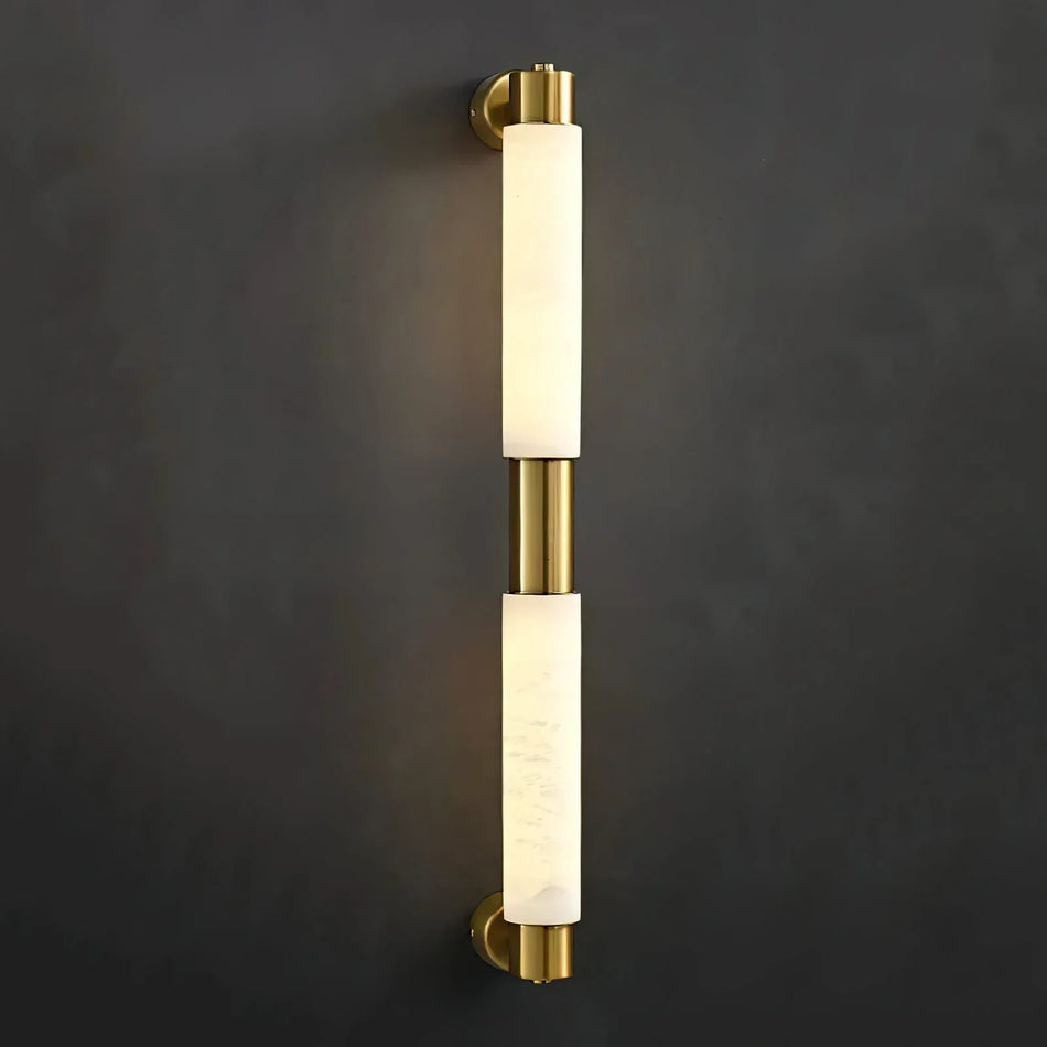 Röhrenförmige Alabaster-Zylinder-Wandleuchte