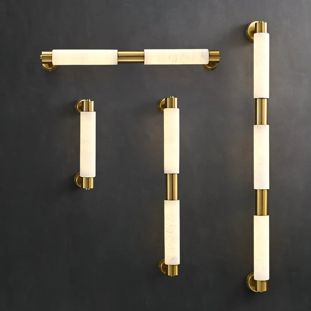 Tube Alabaster Cylinder Wall Lamp