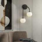 Modern Asymmetrical Art Glass Wall Sconce in Living Room