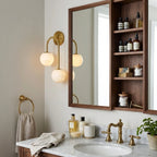 Modern Double-Light Wall Sconce Over Bathroom Vanity