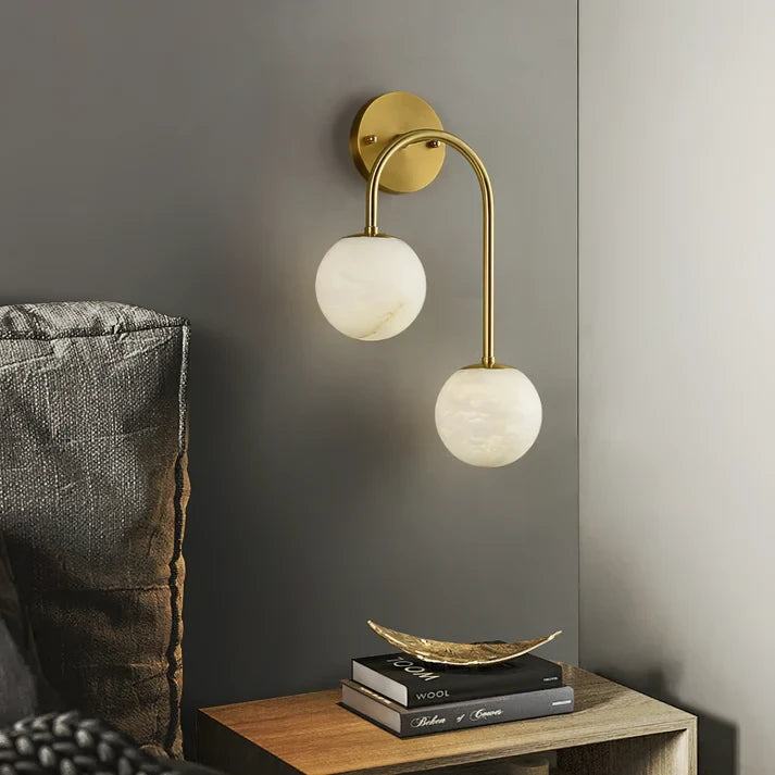 Modern Art Glass Wall Sconce in Bedroom Interior