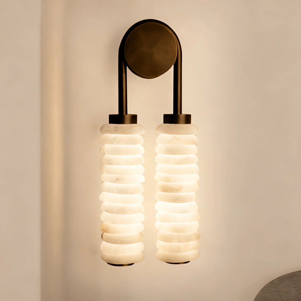 Twin Alabaster Sconce