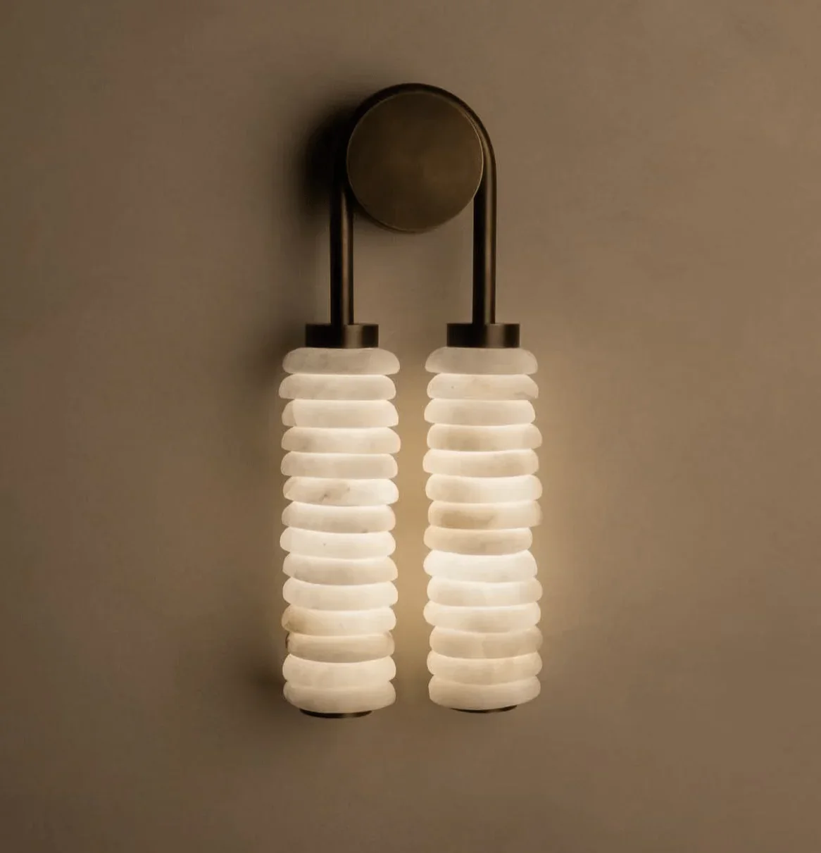 Twin Alabaster Sconce