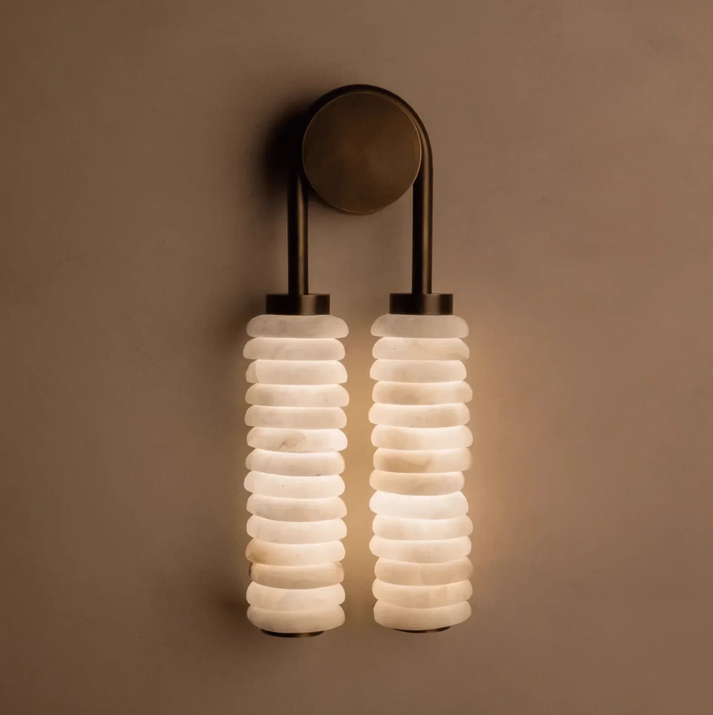 Twin Alabaster Sconce