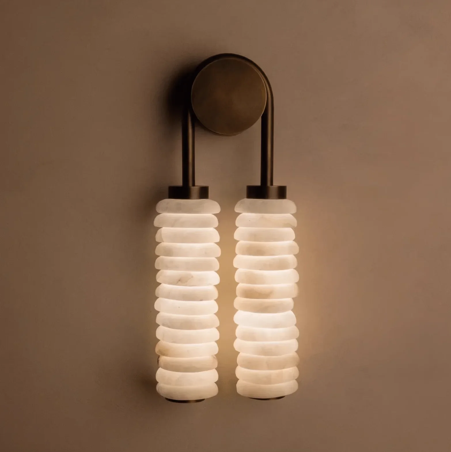 Twin Alabaster Sconce