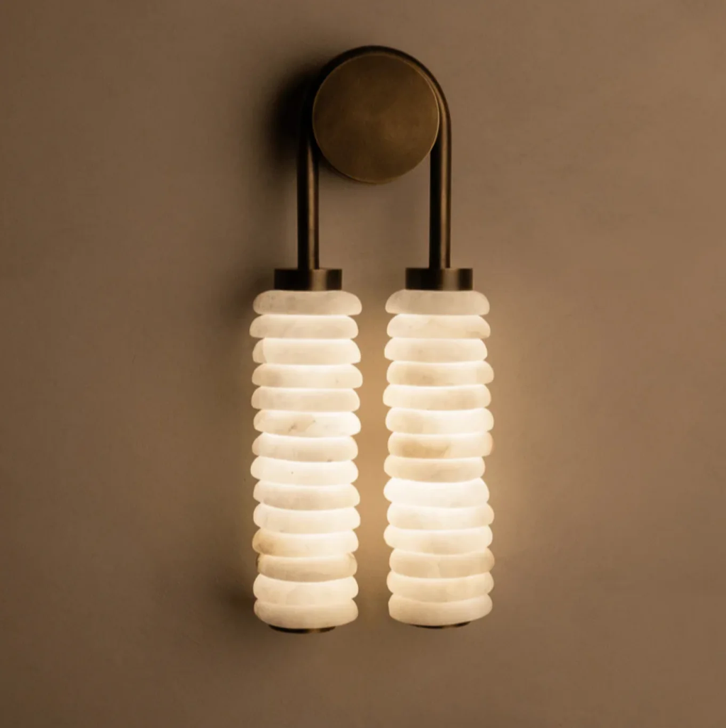 Twin Alabaster Sconce