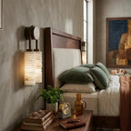 Modern Double-Tube Wall Sconce in Guest Bedroom