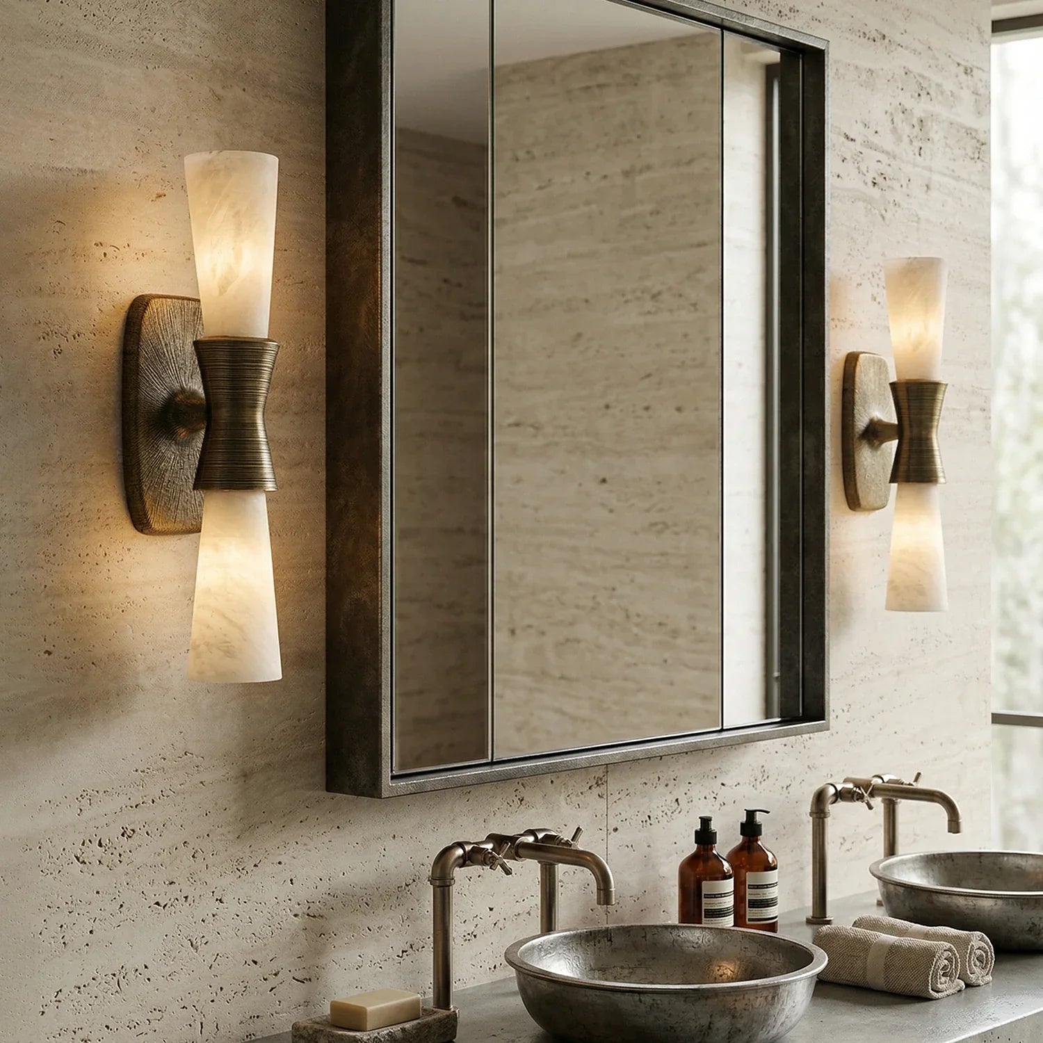 Twist Tapered Alabaster Wall Sconce