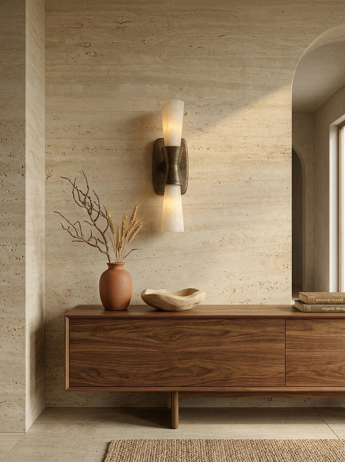 Twist Tapered Alabaster Wall Sconce