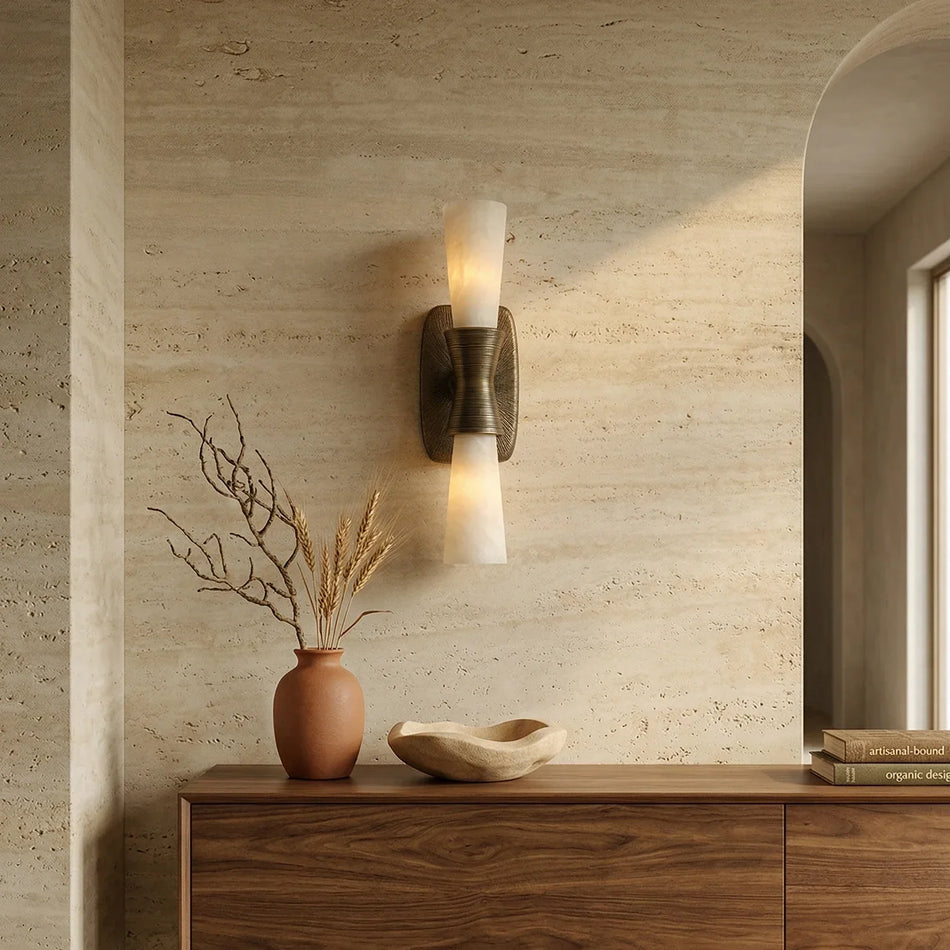 Twist Tapered Alabaster Wall Sconce