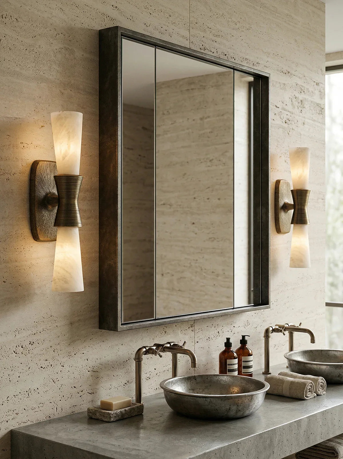 Twist Tapered Alabaster Wall Sconce