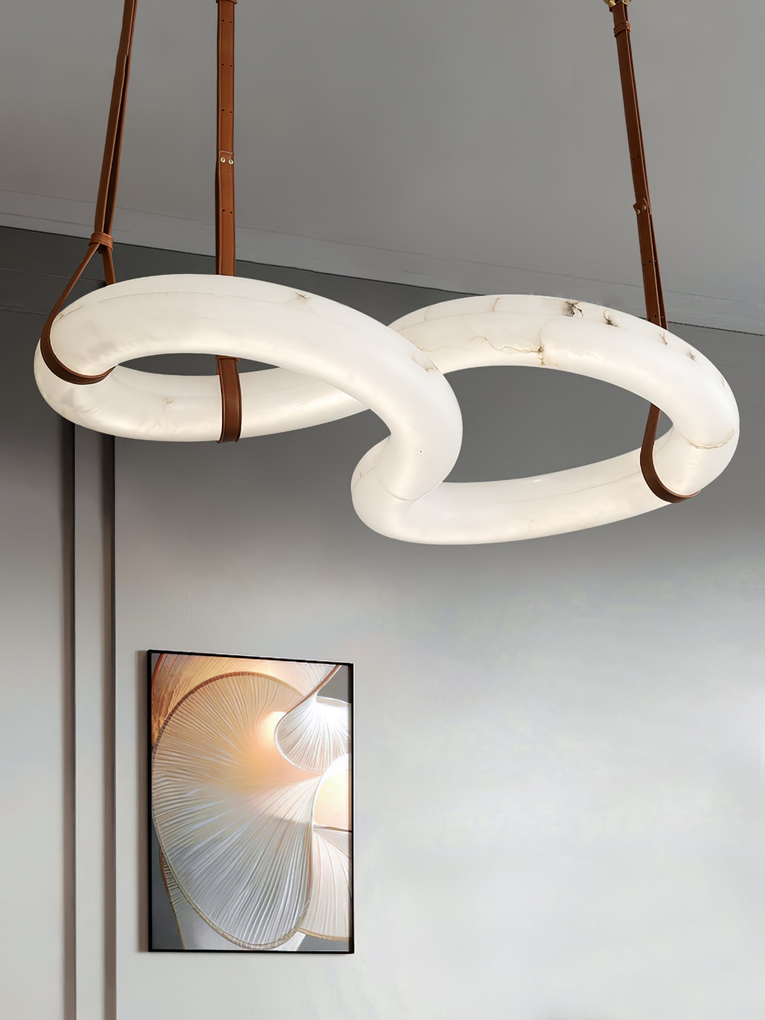 Twisted Ring Alabaster Chandelier
