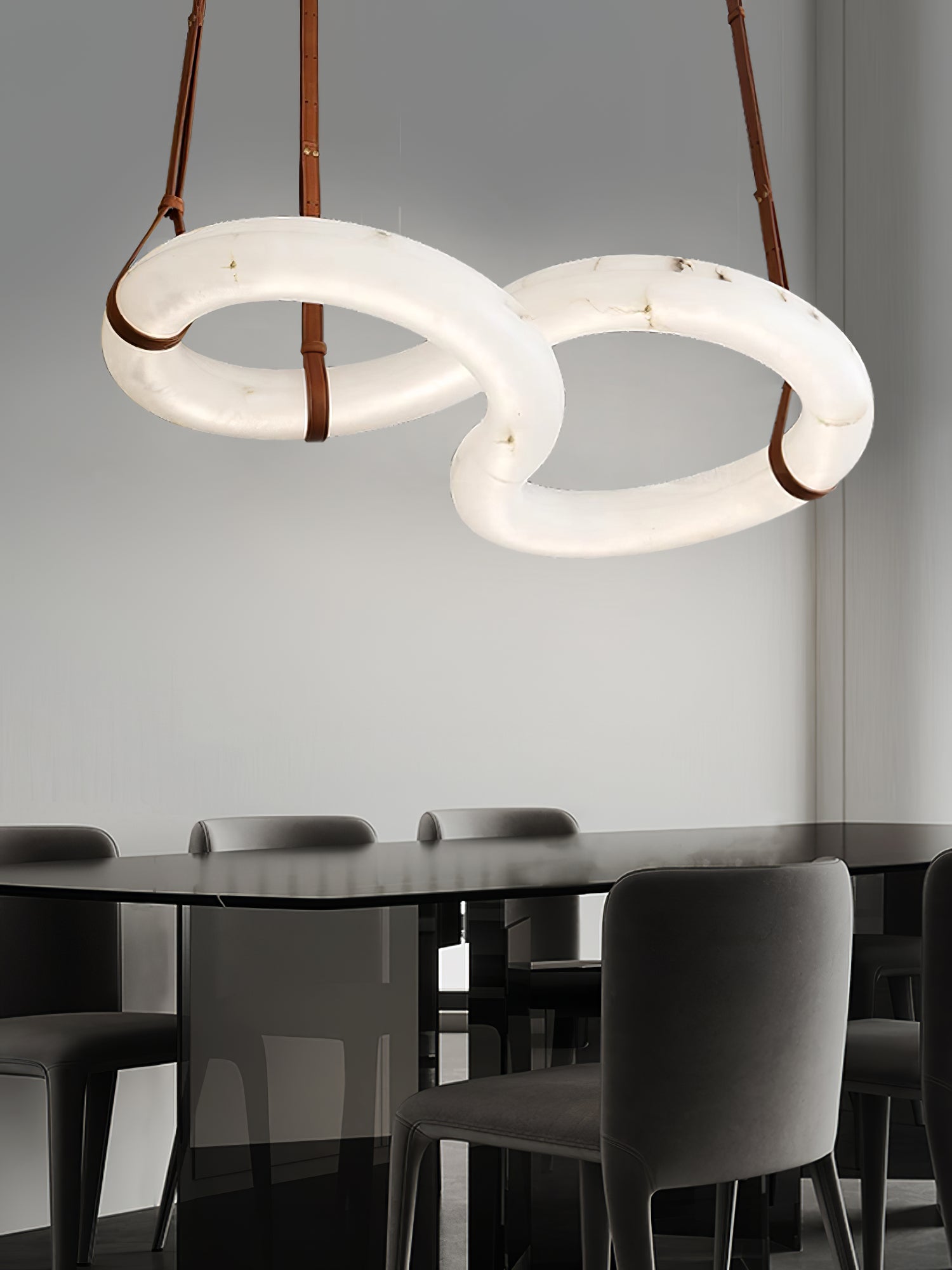Twisted Ring Alabaster Chandelier