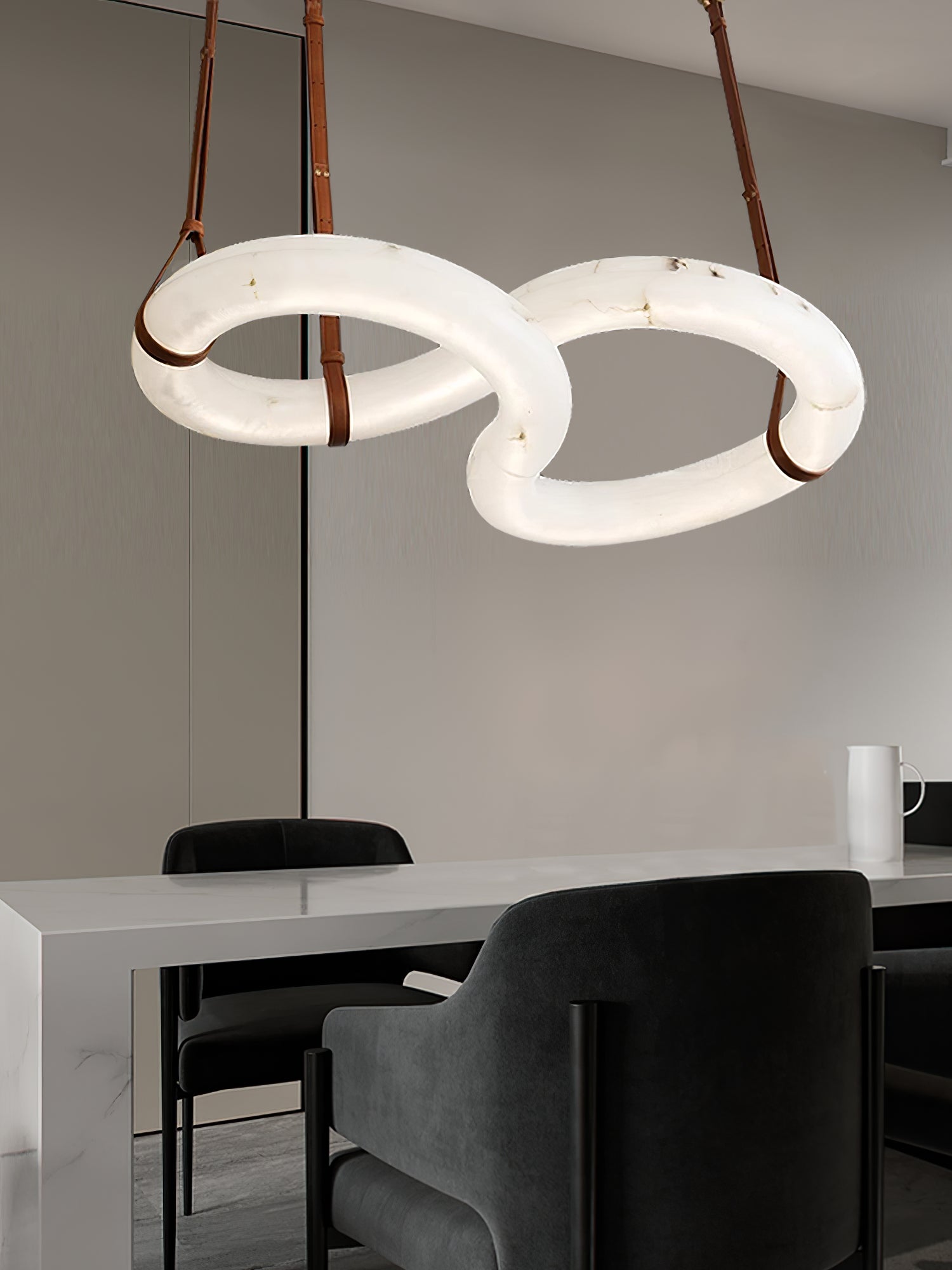 Twisted Ring Alabaster Chandelier
