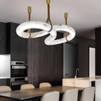 Twisted Ring Alabaster Chandelier