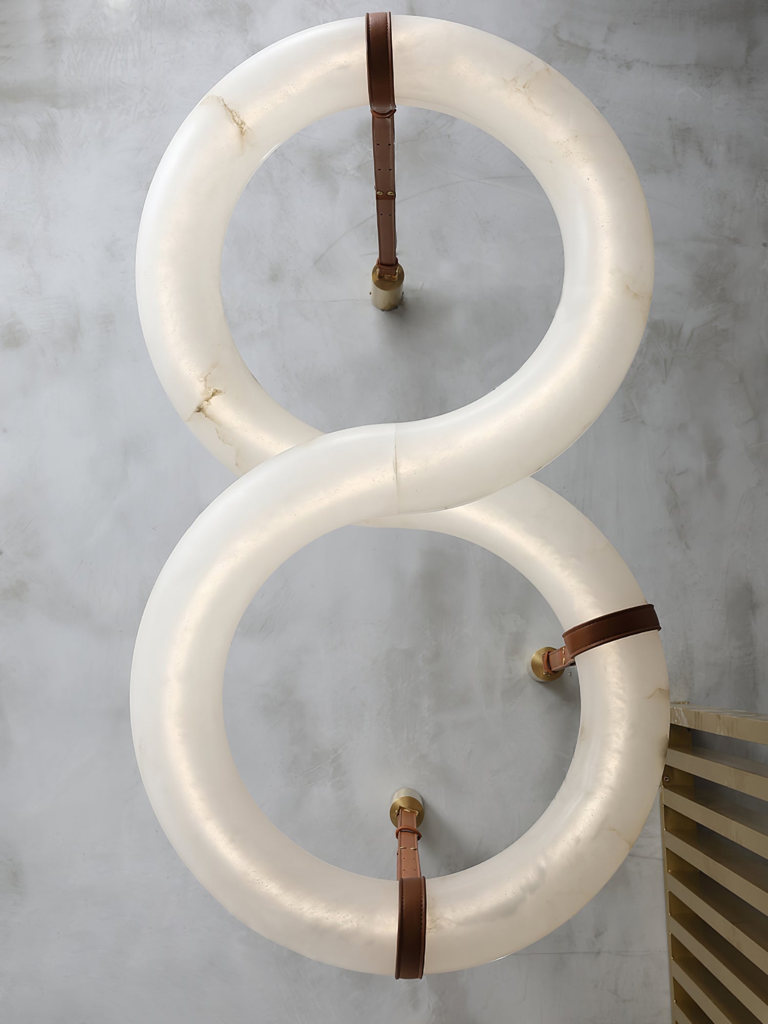 Twisted Ring Alabaster Chandelier