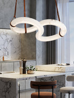Twisted Ring Alabaster Chandelier