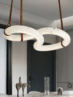Twisted Ring Alabaster Chandelier