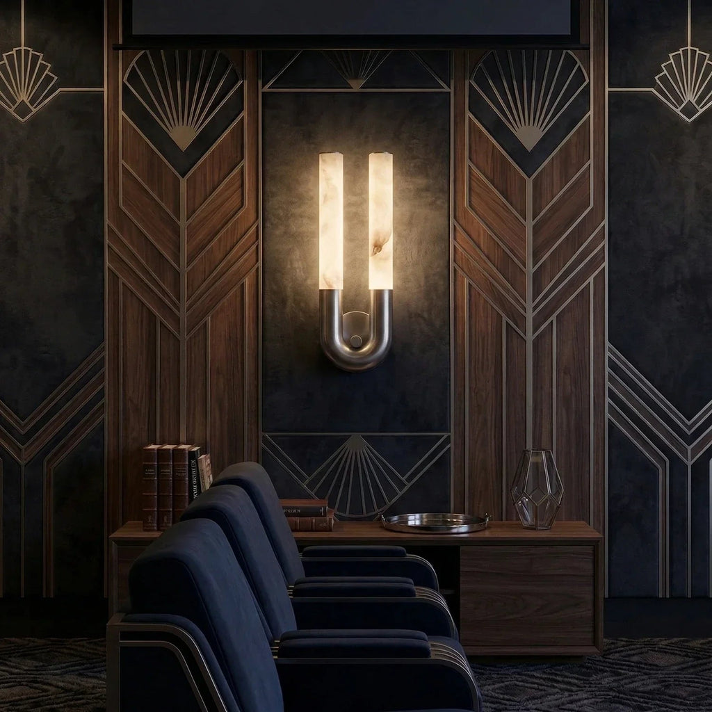 U-Shape Alabaster Arch Wall Sconce