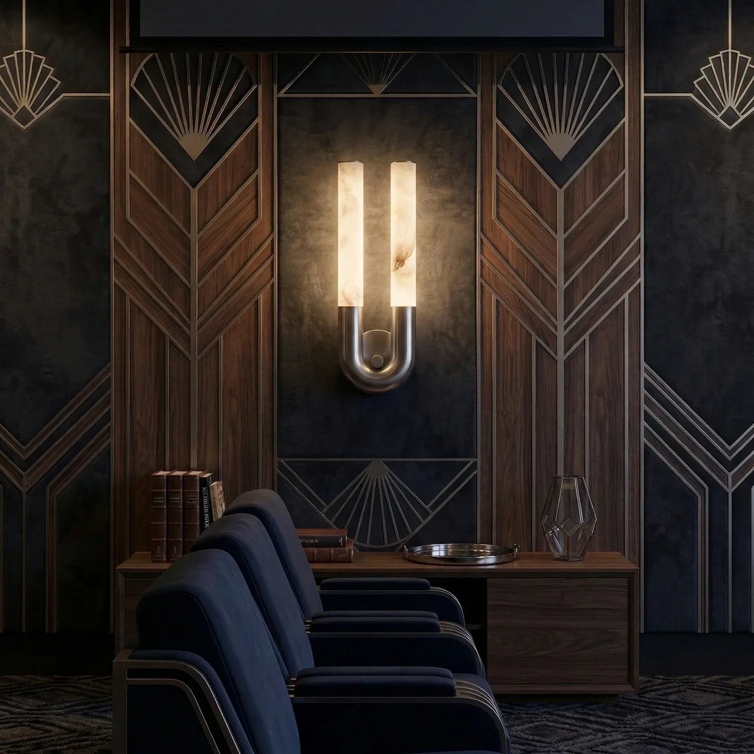 U-Shape Alabaster Arch Wall Sconce