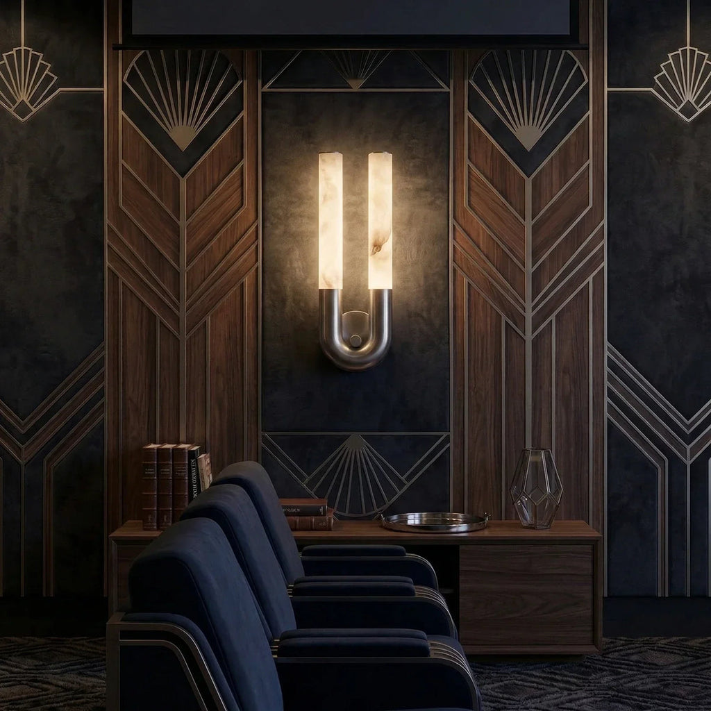 U-Shape Alabaster Arch Wall Sconce