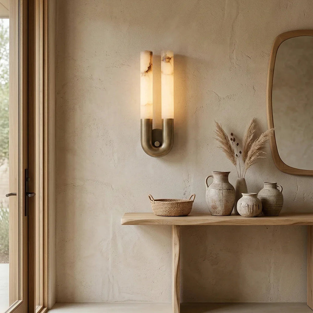 U-Shape Alabaster Arch Wall Sconce