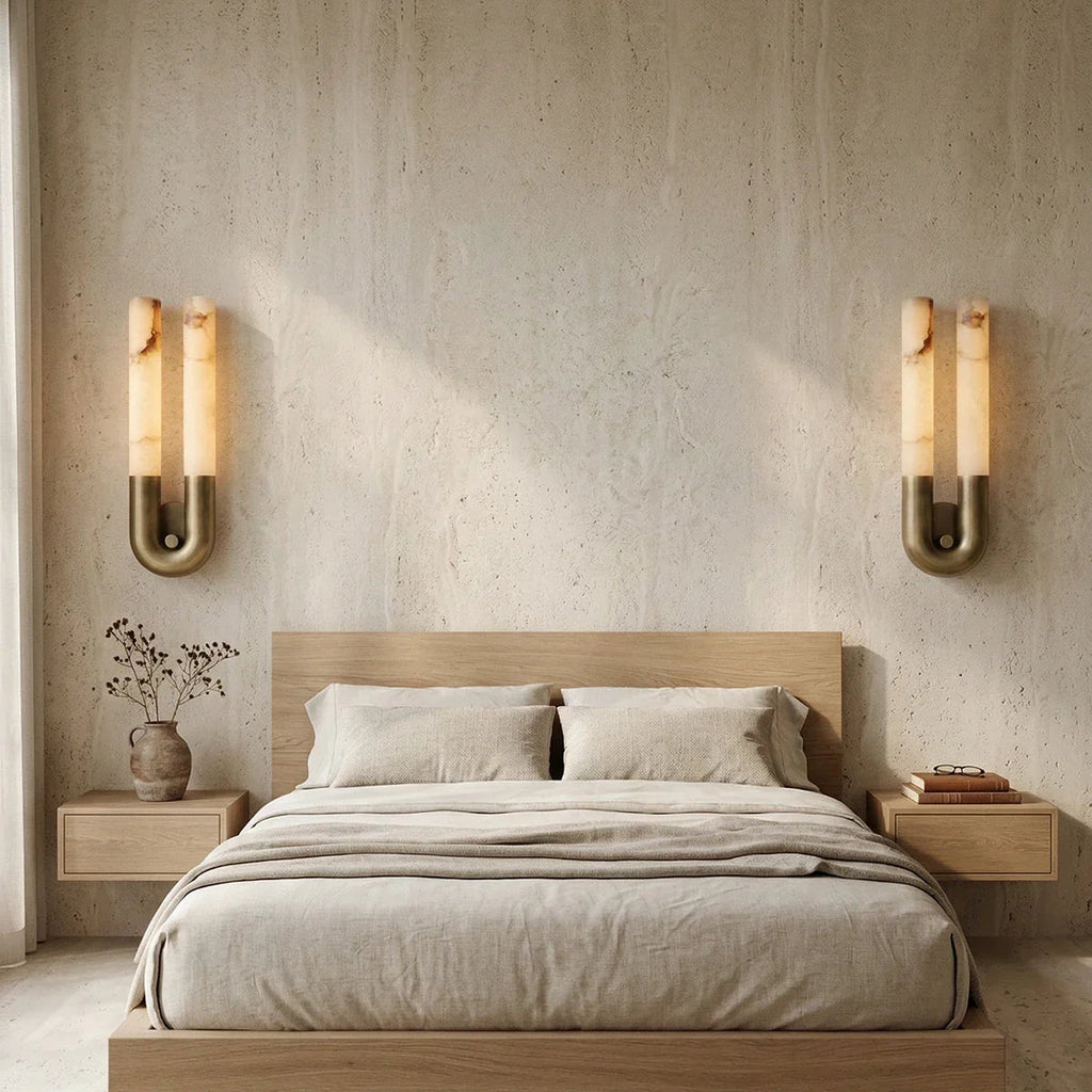 U-Shape Alabaster Arch Wall Sconce