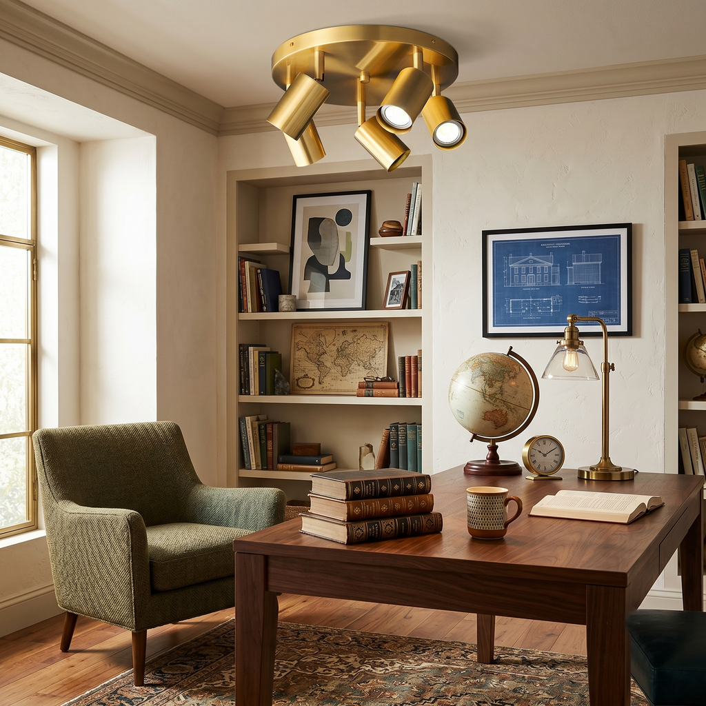 Vance Brass  Directional Flush Mount
