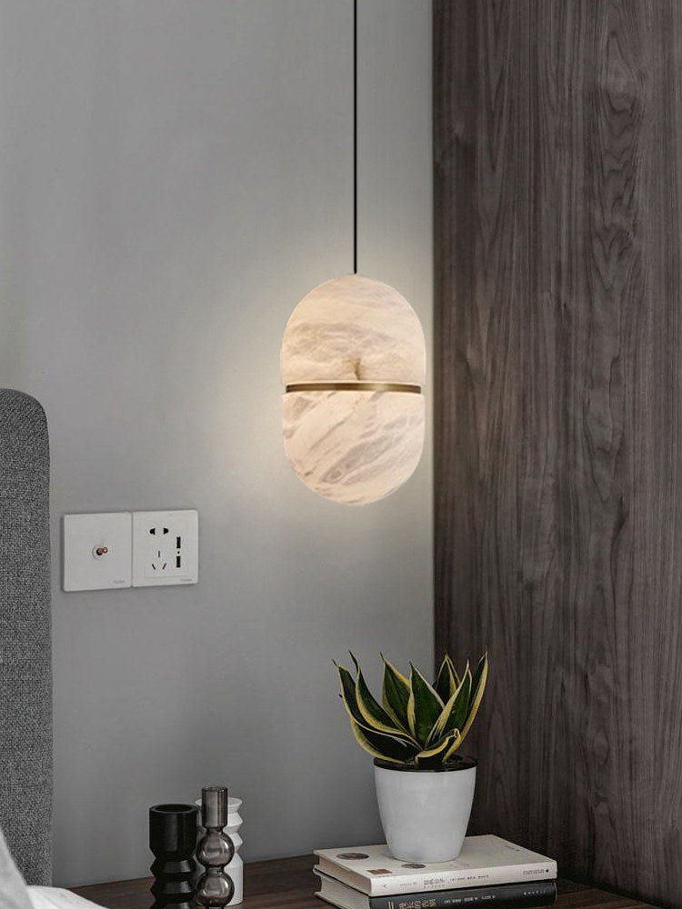 Velo Capsule Alabaster Pendant Lamp