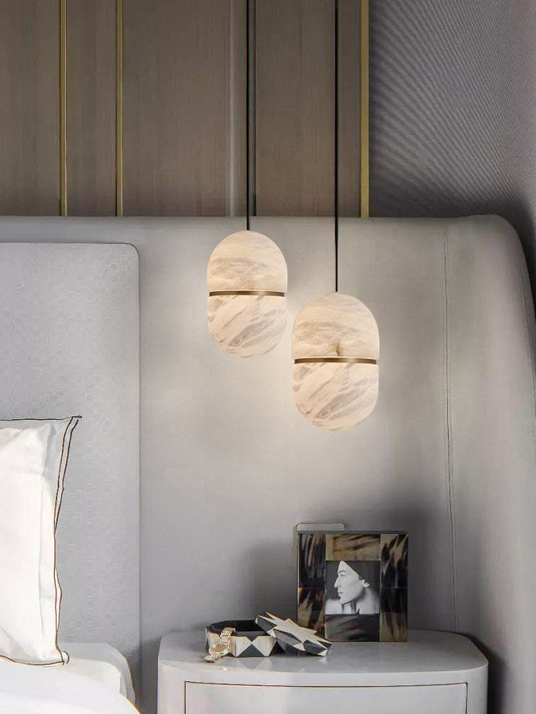 Velo Capsule Alabaster Pendant Lamp