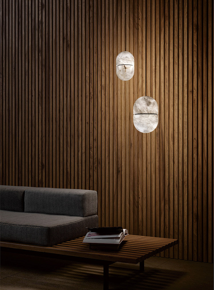 Velo Capsule Alabaster Pendant Lamp