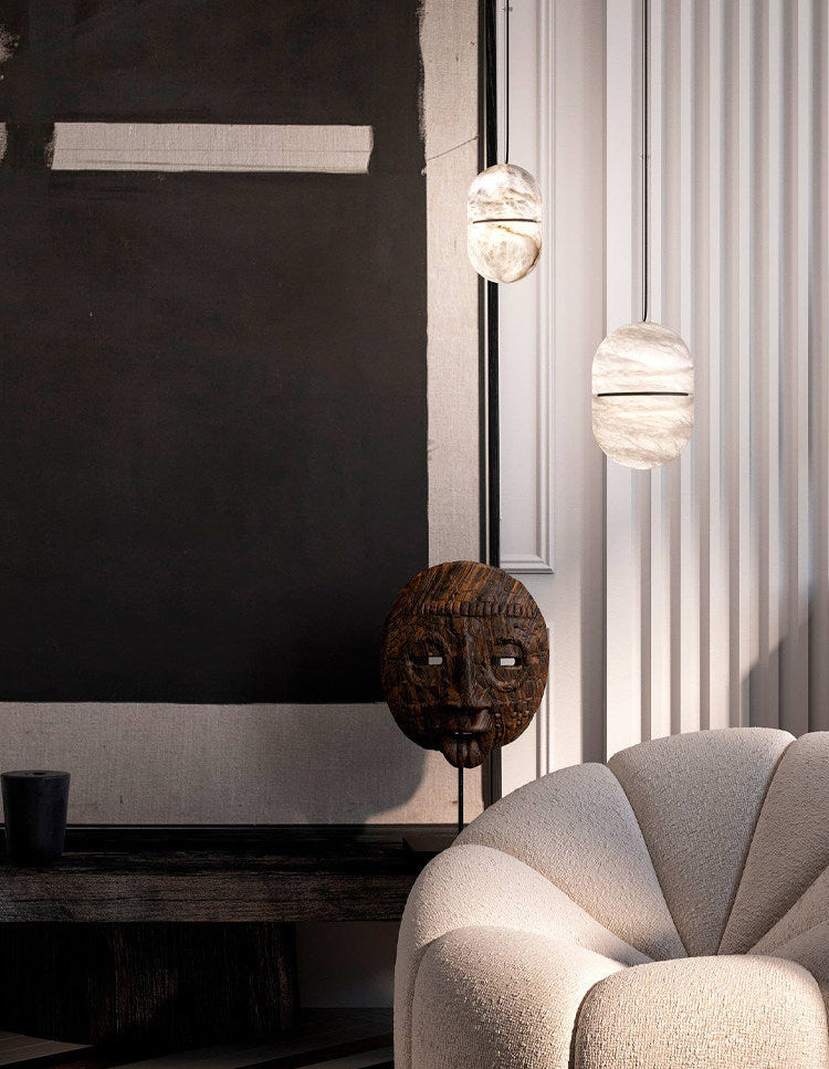 Velo Capsule Alabaster Pendant Lamp
