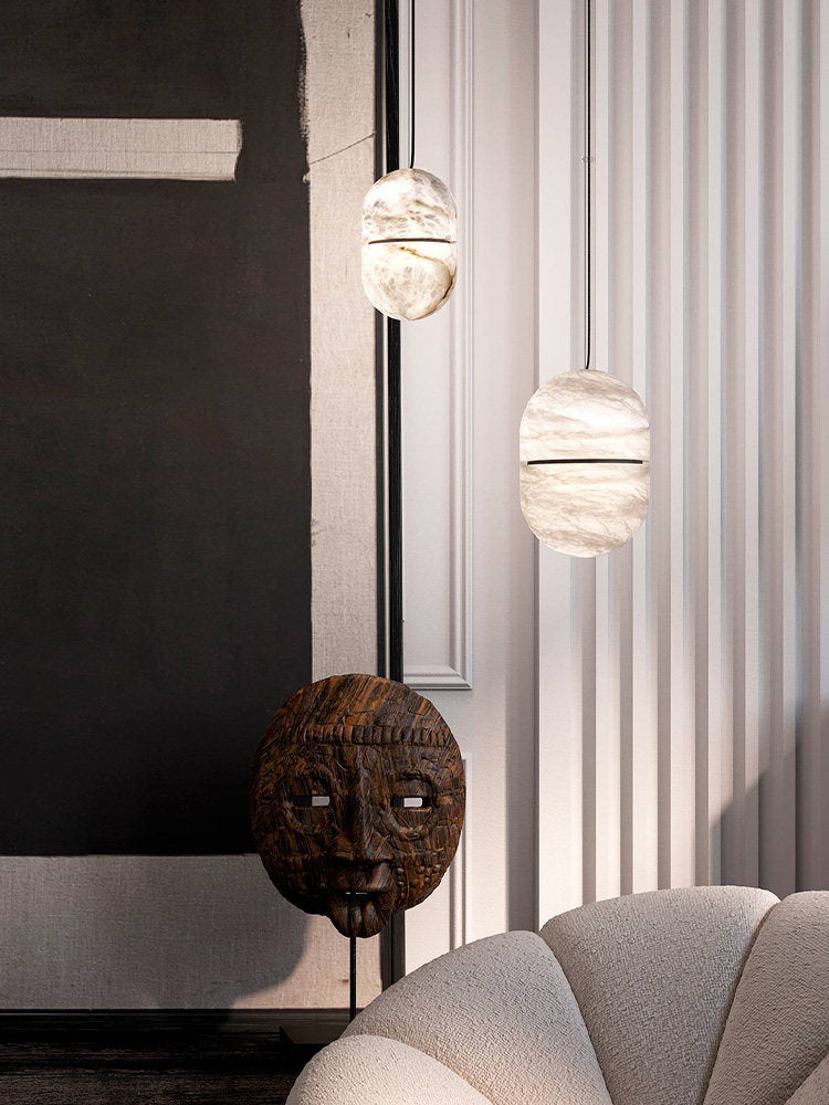Velo Capsule Alabaster Pendant Lamp