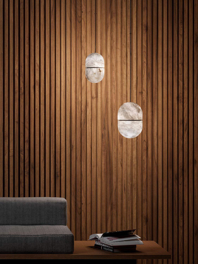 Velo Capsule Alabaster Pendant Lamp