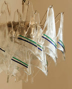 Close Up View of Venetian Striped Art Glass Petals Texture