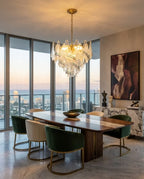 Modern Venetian Striped Chandelier in Luxury Dining Room
