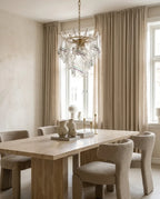Modern Art Glass Chandelier Over Dining Room Table