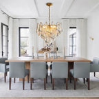Modern Venetian Striped Art Glass Chandelier in Formal Dining Room