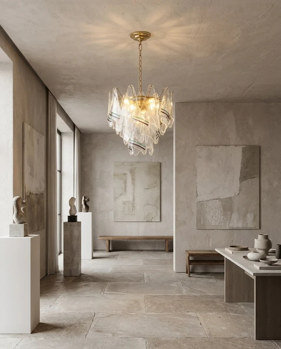 Modern Venetian Striped Chandelier in Hallway Gallery