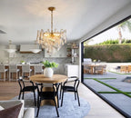 Modern Venetian Striped Art Glass Chandelier in Modern Home