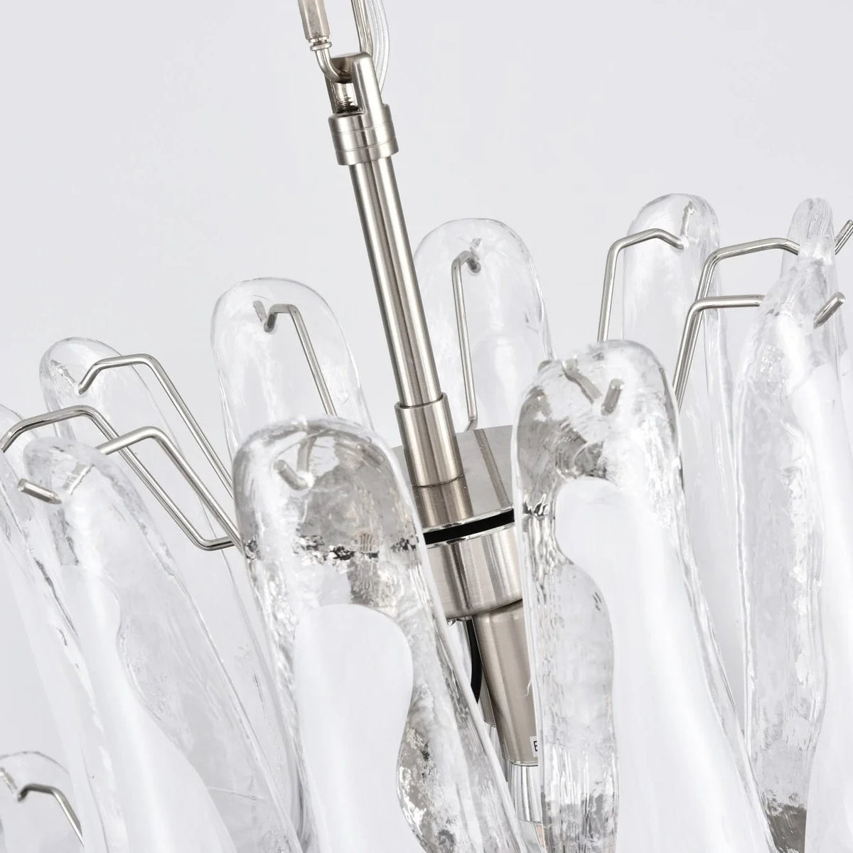 Close Up View of Suspension Rod and Tulip Glass Attachment Details