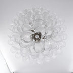 Top Down View of Cascading White Tulip Art Glass Arrangement