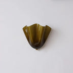 Illuminated Modern Dark Olive Art Glass Wall Sconce Studio Shot   