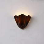 Illuminated Modern Dark Brown Art Glass Wall Sconce Studio Display