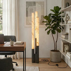 Vertical Alabaster Geometric Floor Lamp