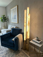 Vertical Alabaster Geometric Floor Lamp