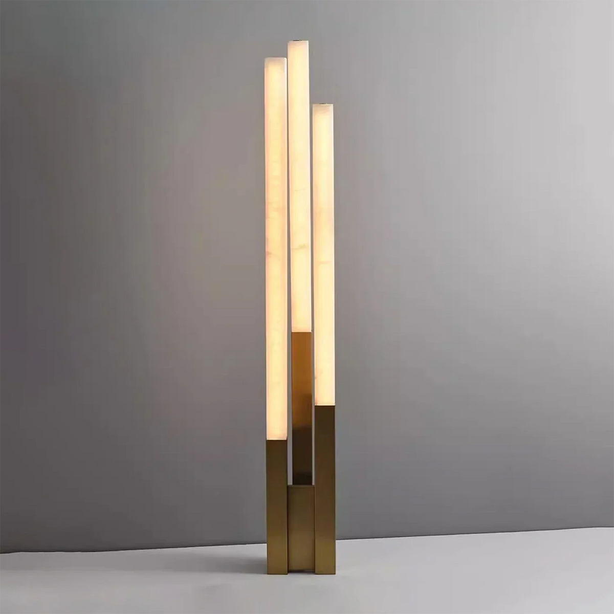 Vertical Alabaster Geometric Floor Lamp