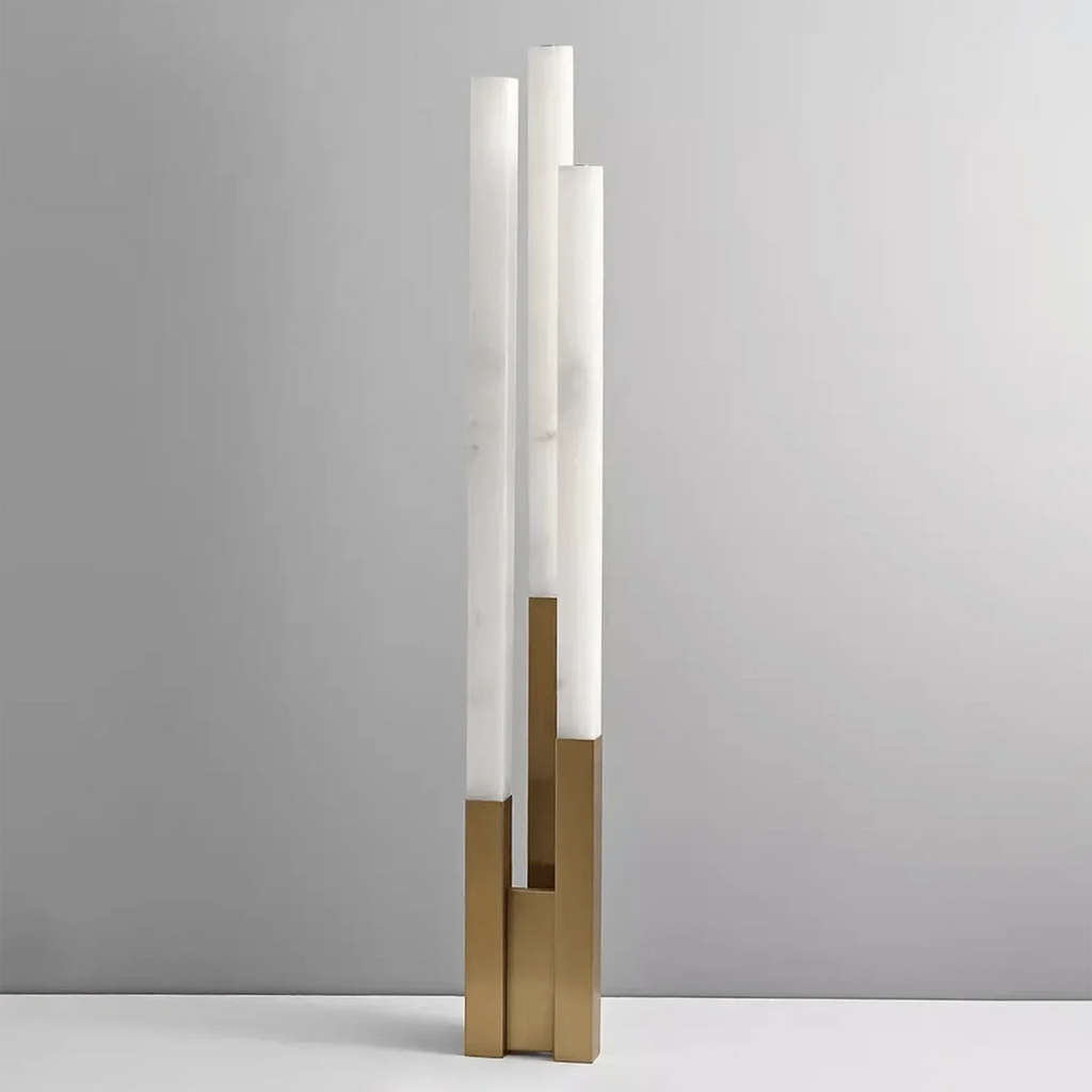 Vertical Alabaster Geometric Floor Lamp