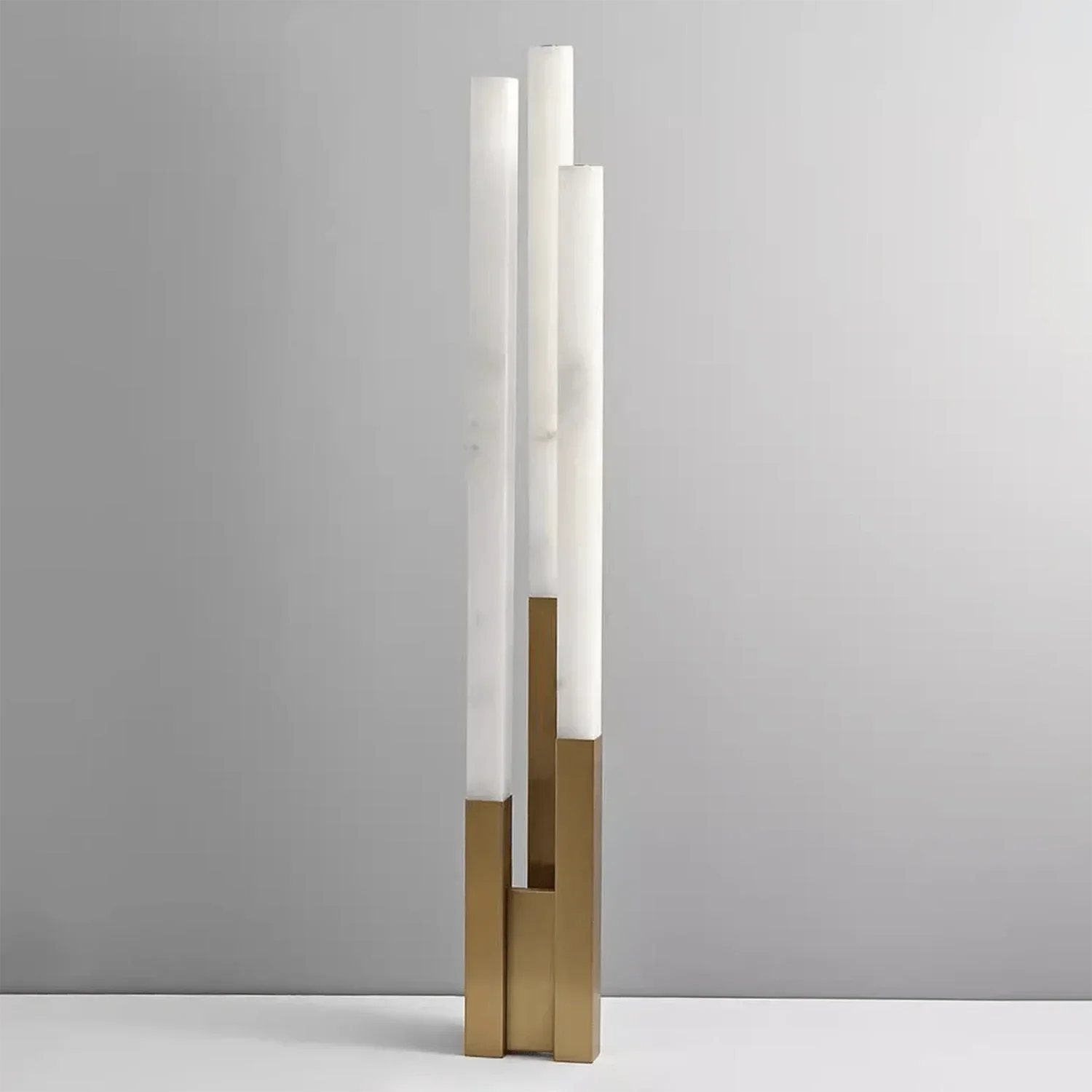 Vertical Alabaster Geometric Floor Lamp