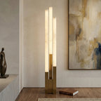 Vertical Alabaster Geometric Floor Lamp